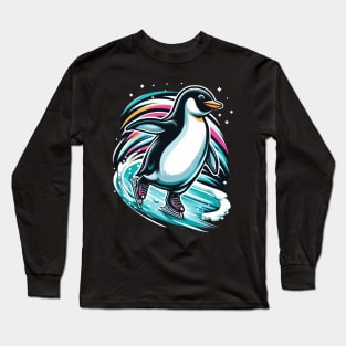 Penguin surfing Long Sleeve T-Shirt